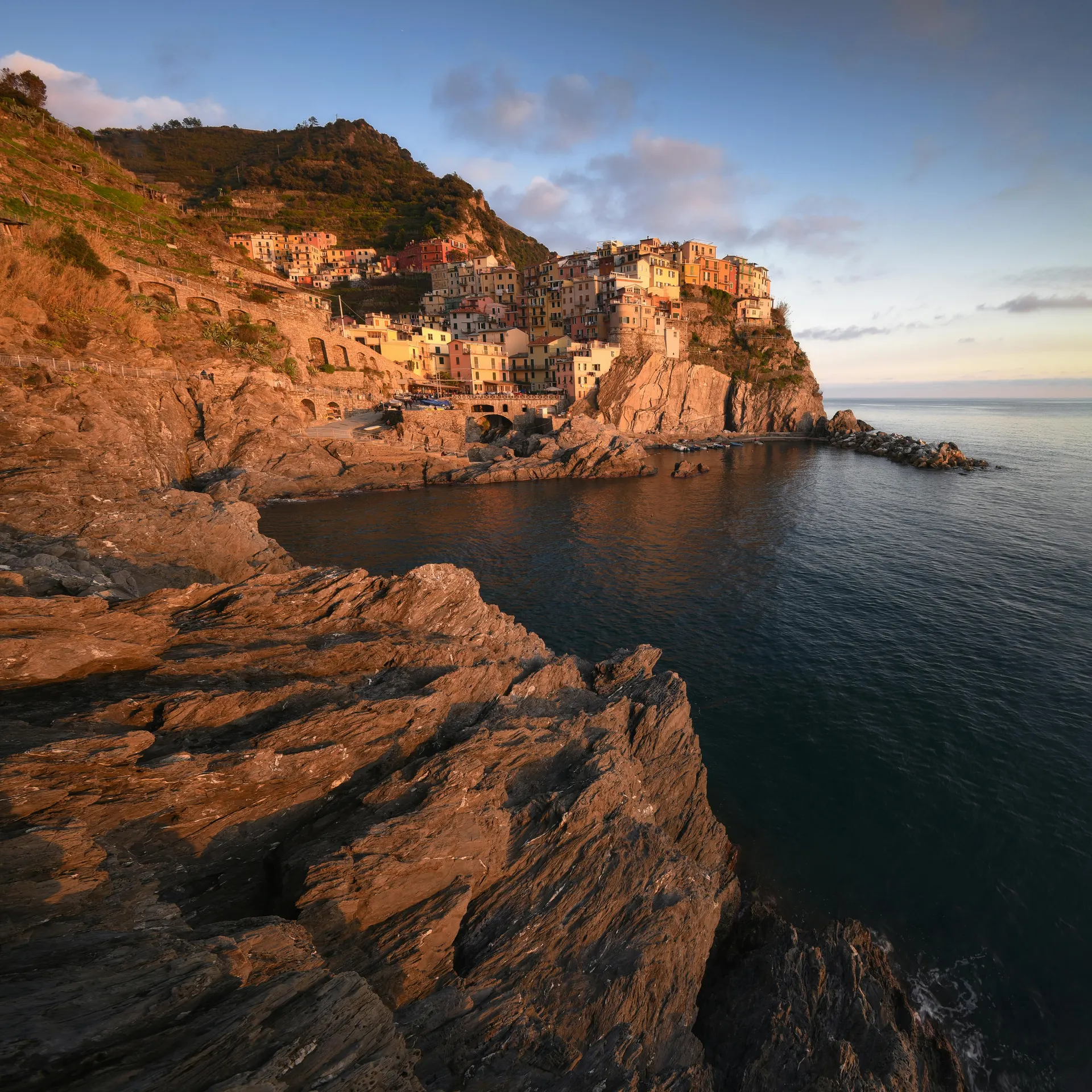 Dramatic Malaysian island route map mood with basalt cliffs and sea passage